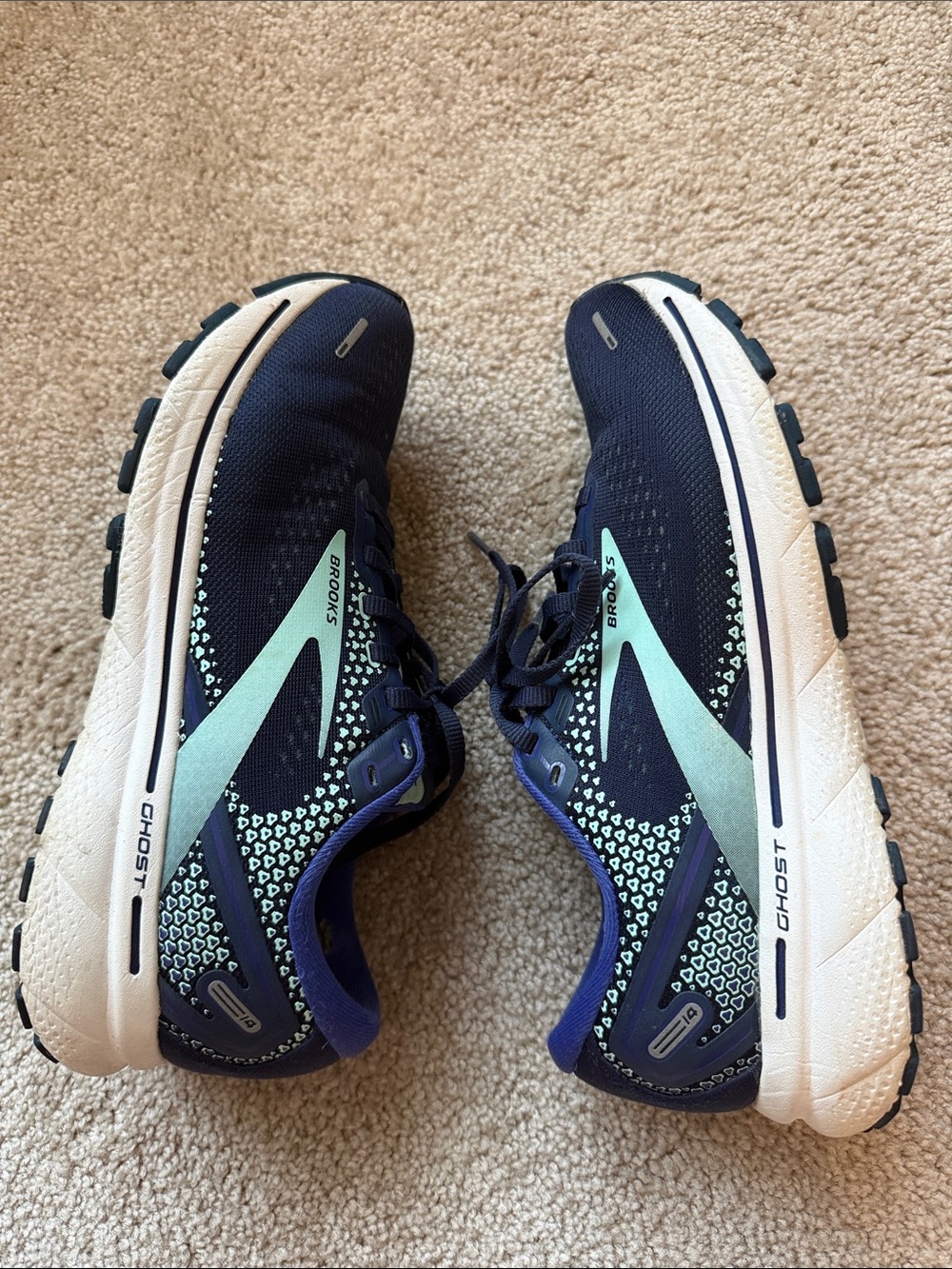 Brooks Ghost 14 Running Athletic Shoes 446 Peacoat/Yucca/Navy - Picture 4 of 10